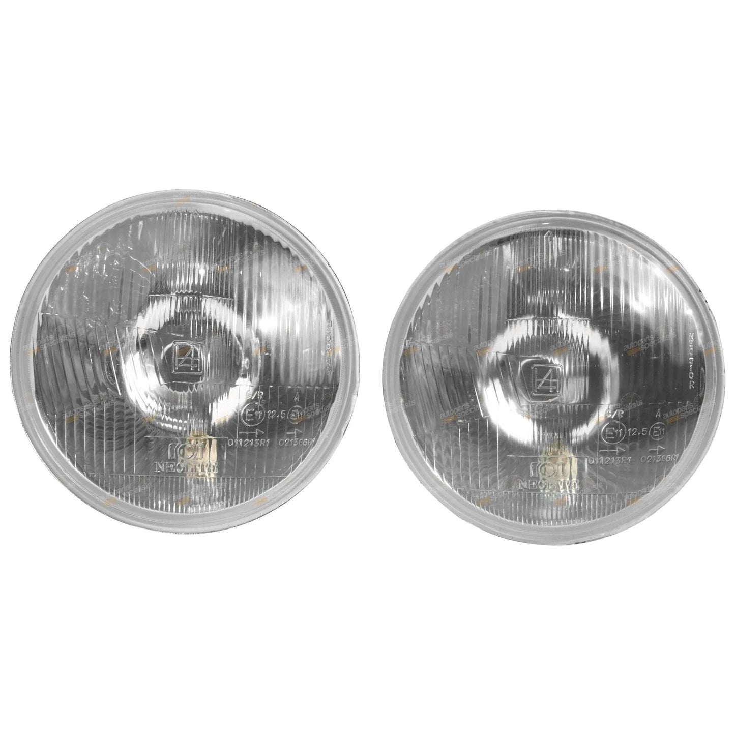 7" Sealed Beam 178mm Round Glass Lens Headlight Pair H4 Type for Make Model