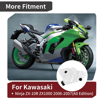 Coolant Reservoir Tank With Cap for Kawasaki Ninja ZX-10R ZX1000 (2006–2007)