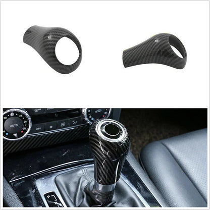 Carbon Fiber Gear Shift Knob Cover for Mercedes-Benz W204 C-Class (2007-2014)