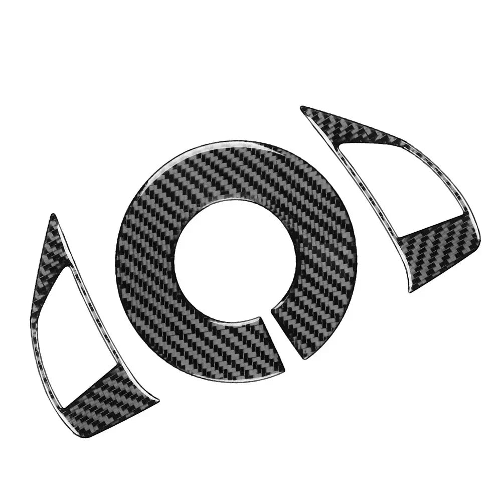 Carbon Fiber Steering Wheel Button Frame Cover for Fiat 500 (2012-2015)