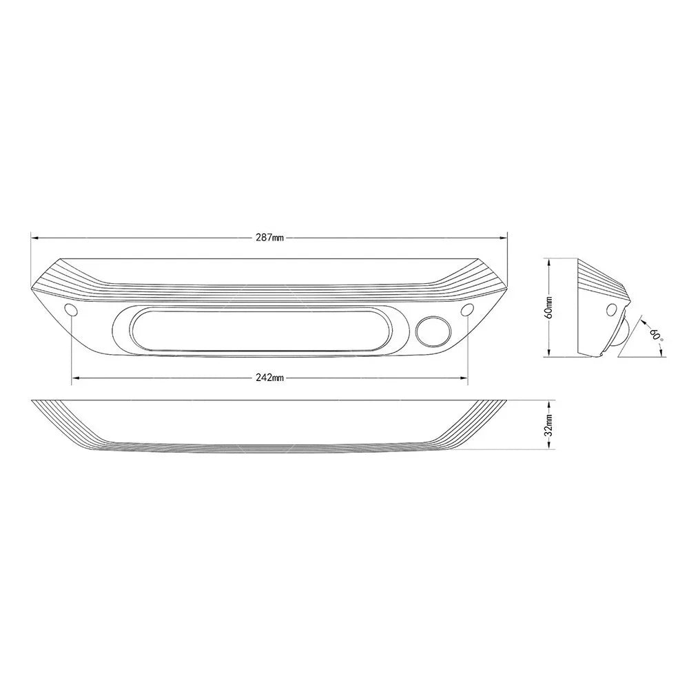 Dual LED Bug Light 12/24V Amber/White for Awning - 287mm