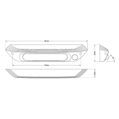 Dual LED Bug Light 12/24V Amber/White for Awning - 287mm