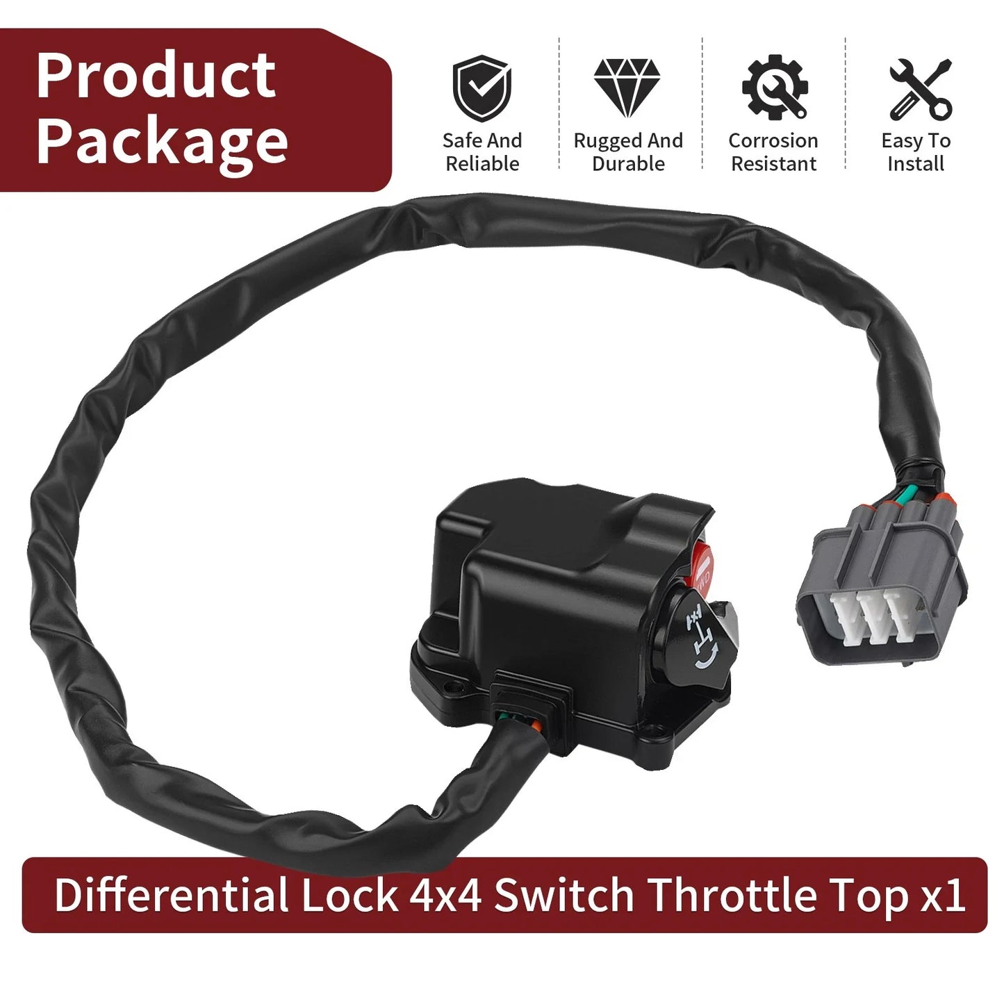 Differential Lock 4x4 Switch for Honda Foreman Rubicon 500