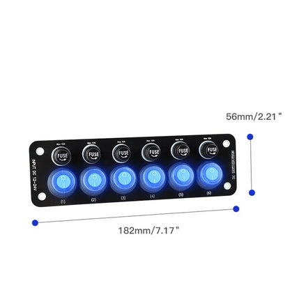 DC12V Blue LED Multi Port Socket Toggle Switch for Car Motorhome RV