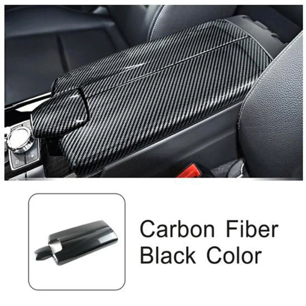 Carbon Fiber ABS Console Armrest Box Cover Trim for E Class W212 (2010-2015)