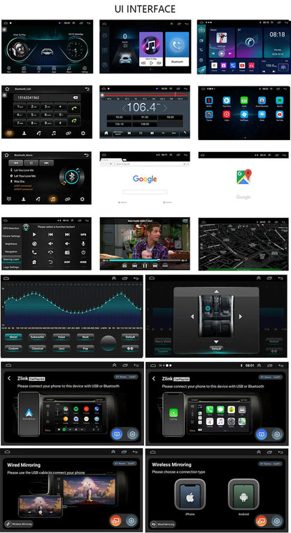 9'' Carplay Stereo Radio GPS for Jeep Wrangler, Chrysler, Dodge Ram (2007-2023)