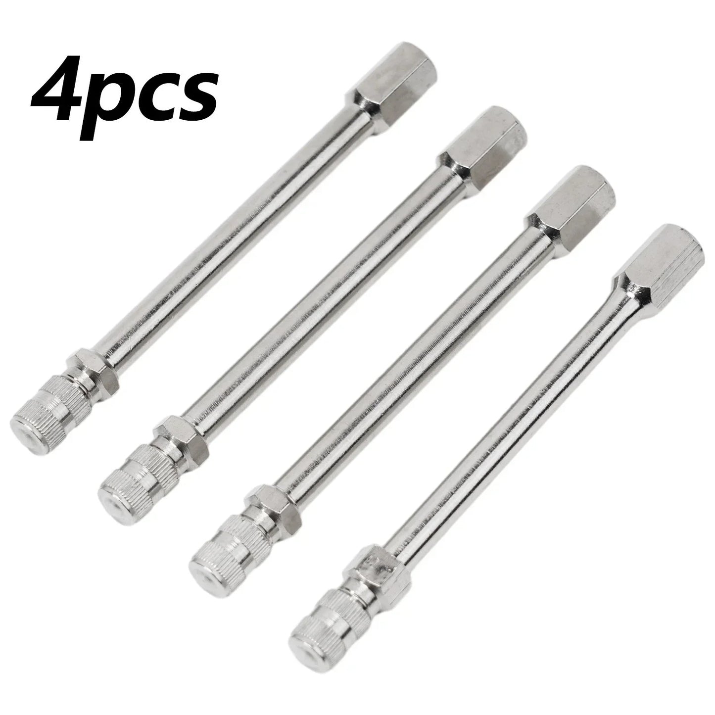 4pcs Tyre Wheel Valve Extension Extender Cap Metal Stem for Auto Car Truck