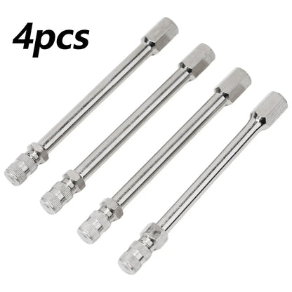4pcs Tyre Wheel Valve Extension Extender Cap Metal Stem for Auto Car Truck