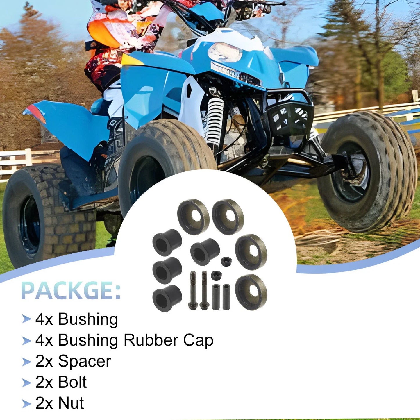 Front A-Arm Bushing Kit for Polaris Phoenix/Sawtooth/RZR 170 (2005–2021)