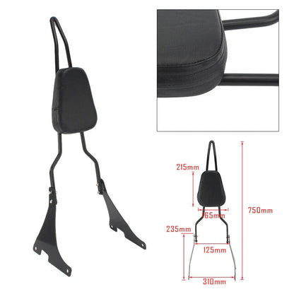 Black Sissy Bar Backrest Pad for Harley Sportster XL 1200 (2004-2016)