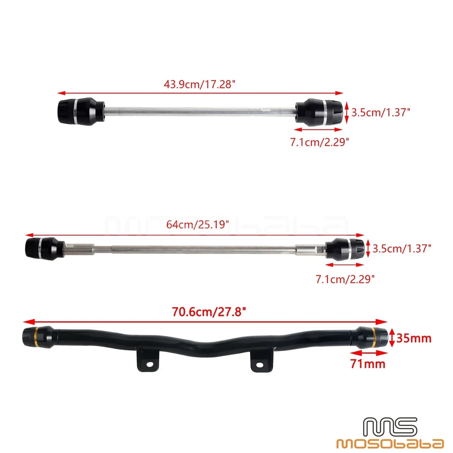 Highway Peg Crash Bar Axle Fork Slider for Harley Sportster (2004-2023)