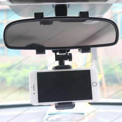 360° Rotation Phone Holder Rear-view Mirror Mount for Car Truck Smartphone GPS