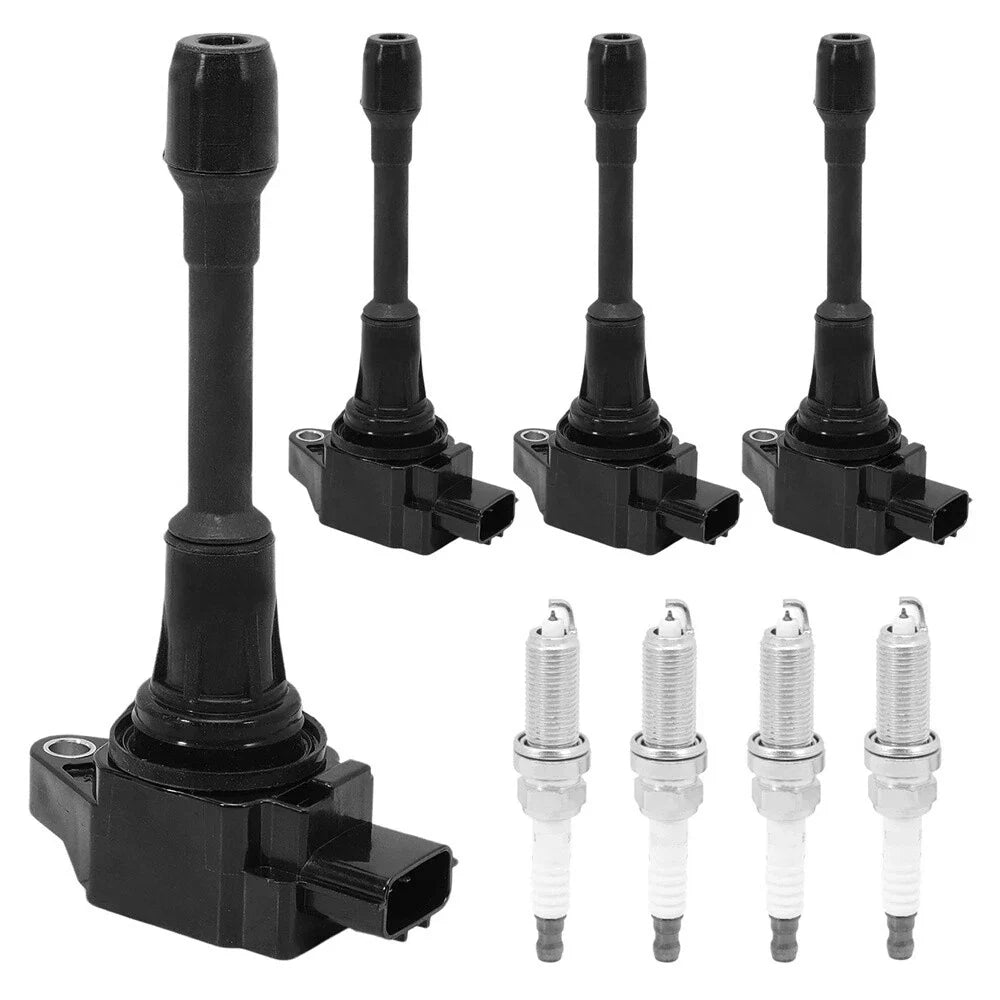 4 Pcs Ignition Coil & Spark Plug for Nissan Altima Sentra Rogue Versa Pathfinder (2007-2022)