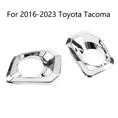 Front Bumper Grille Chrome Fog Light Covers for Toyota Tacoma (2016-2023)
