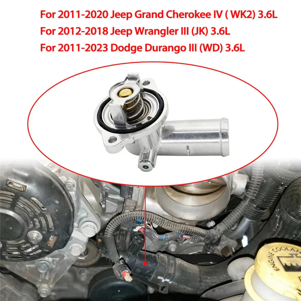 Thermostat Housing for Jeep Wrangler, Grand Cherokee, Dodge Durango (2011-2023)
