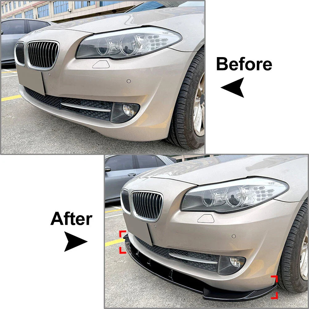 Carbon Look Front Bumper Spoiler Lip for BMW 5 Series F10 (2011-2014)