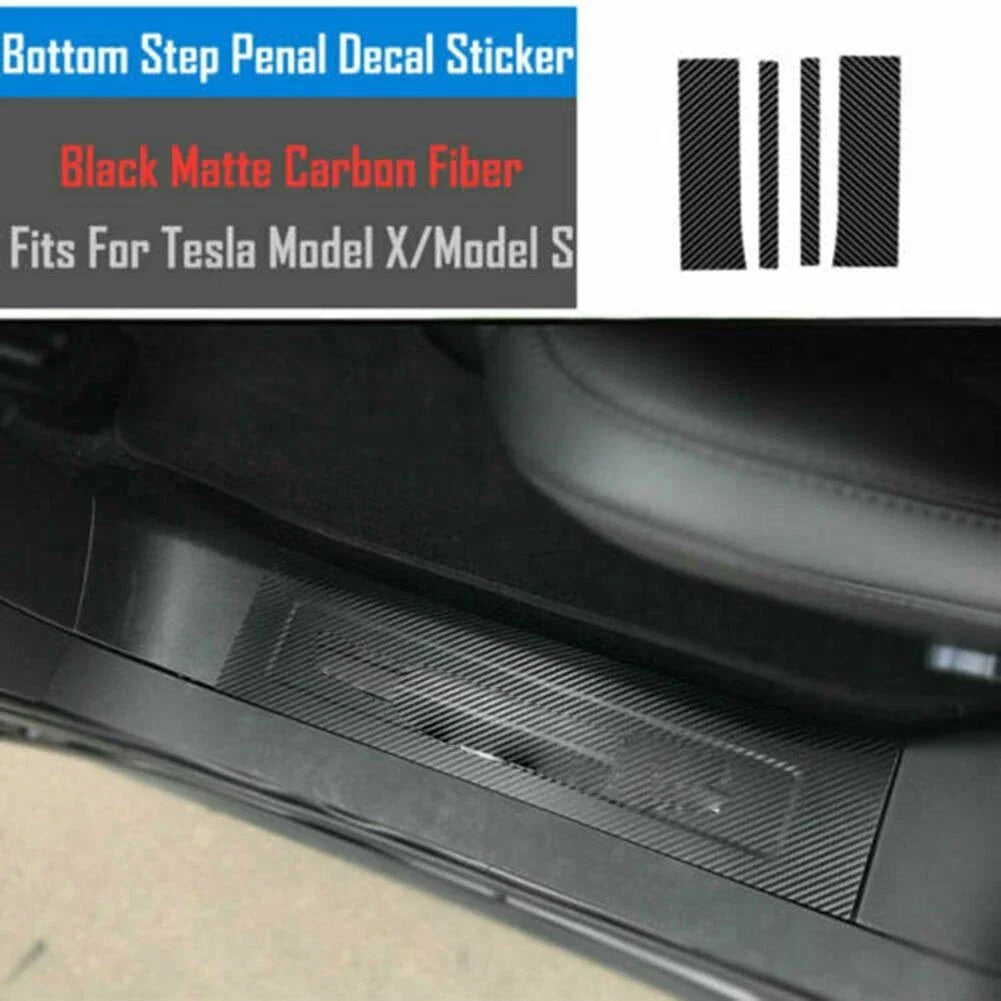 Carbon Fiber Center Console Wrap Vinyl Sticker Trim for Tesla Model X/S