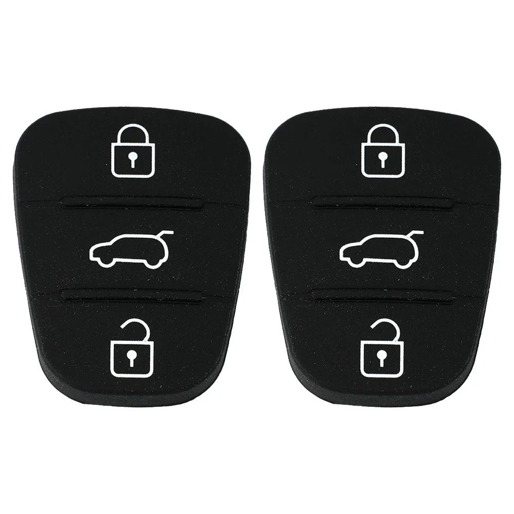 2 x Black Rubber Shell for Hyundai I10 I20 I30 Remote Car Key (3 Buttons)