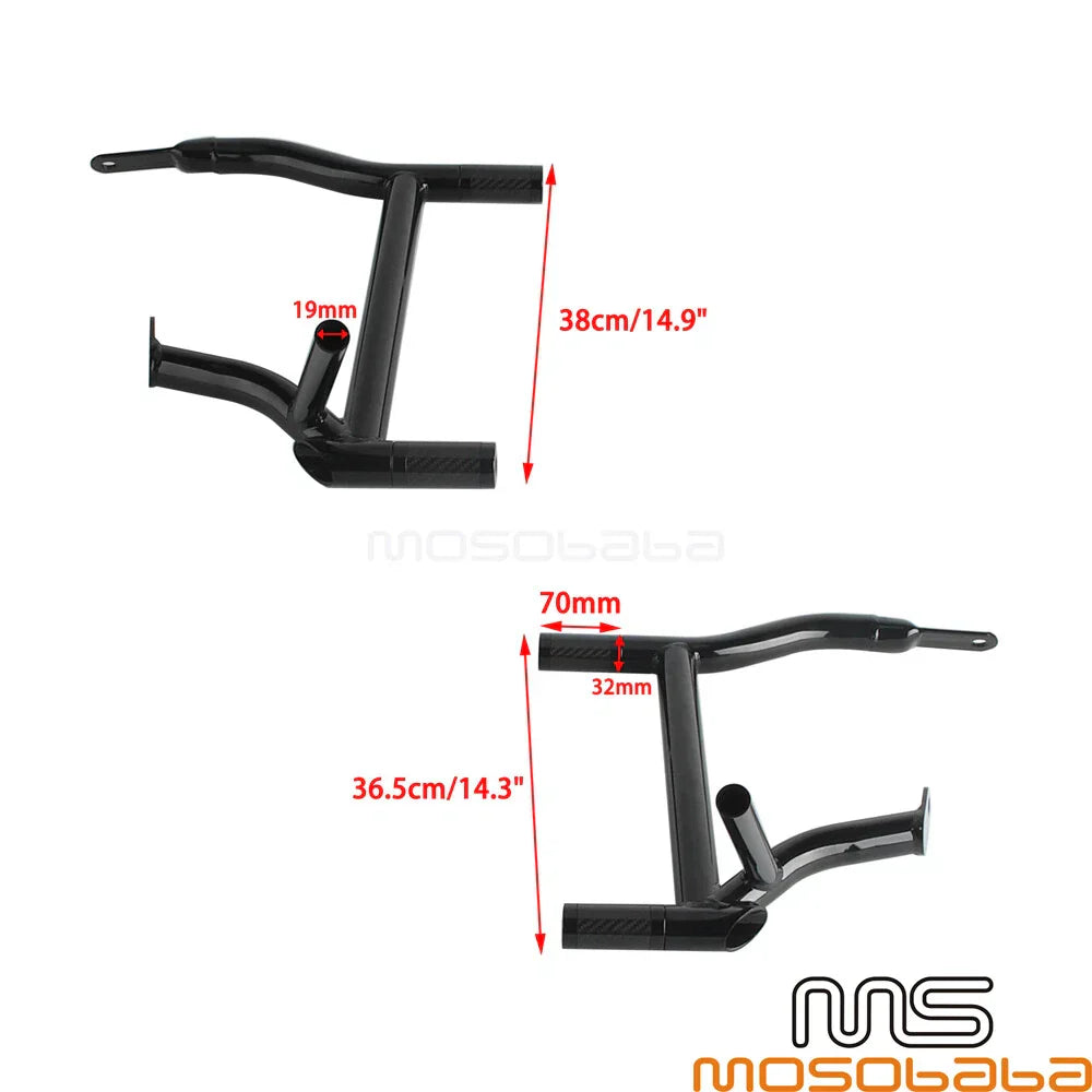 Saddlebag Bracket Guard Crash Bars & 4 x End Tube Sliders for Harley FLHXS (2014)