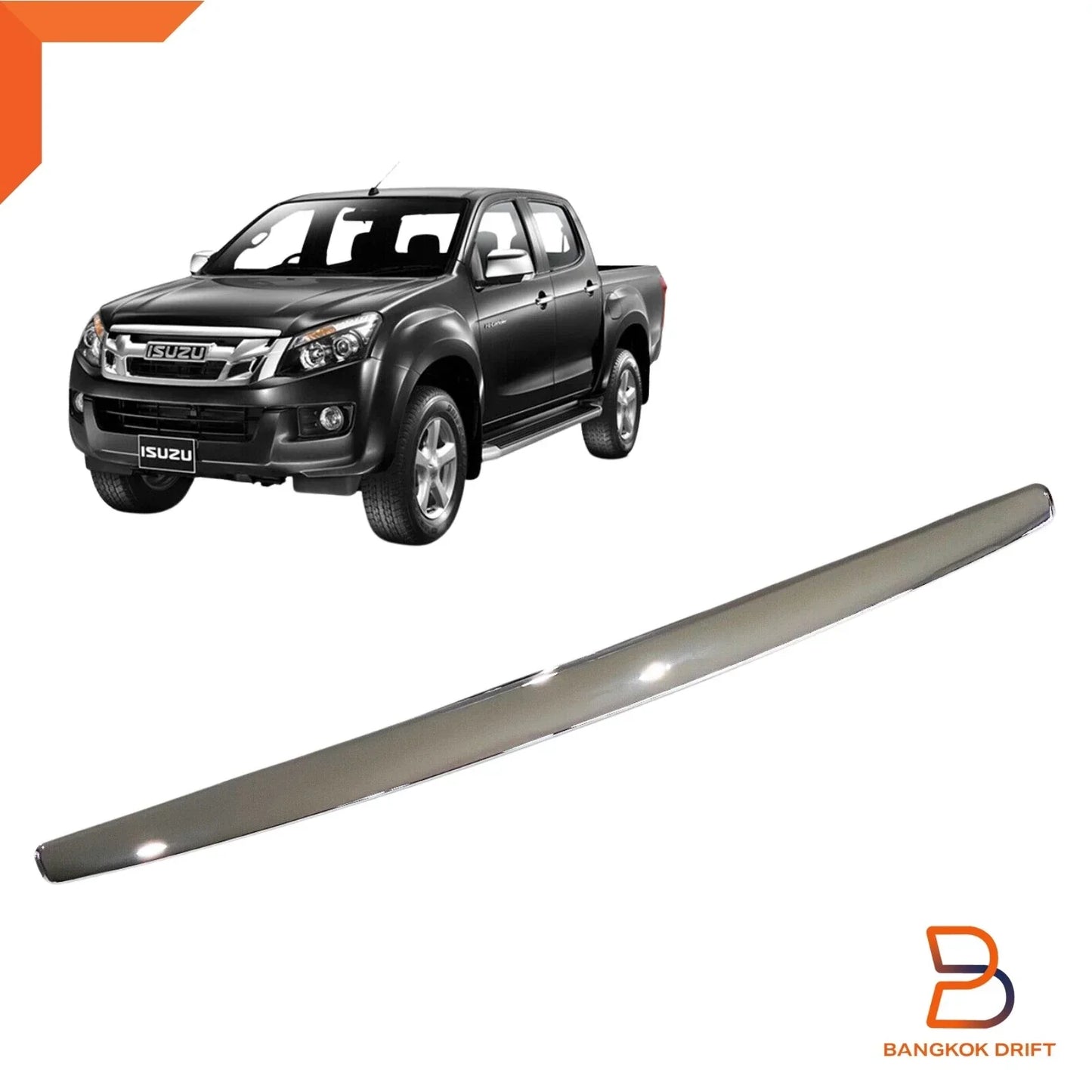 Chrome Front Bonnet Moulding Trim for Isuzu D-Max, MU-X (2012-2016)