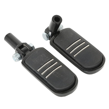 Black Passenger Footpegs Mounts for Harley Heritage Softail Fatboy (2000-2006)