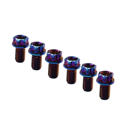 6pcs M6x20mm Titanium Torx Head Flange Bolts for Motorcycle Bicycle