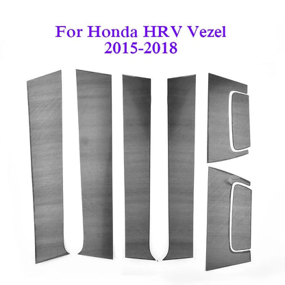 Black PC Side Door Window Pillar Post Cover Trim for Honda HRV (2016–2020)