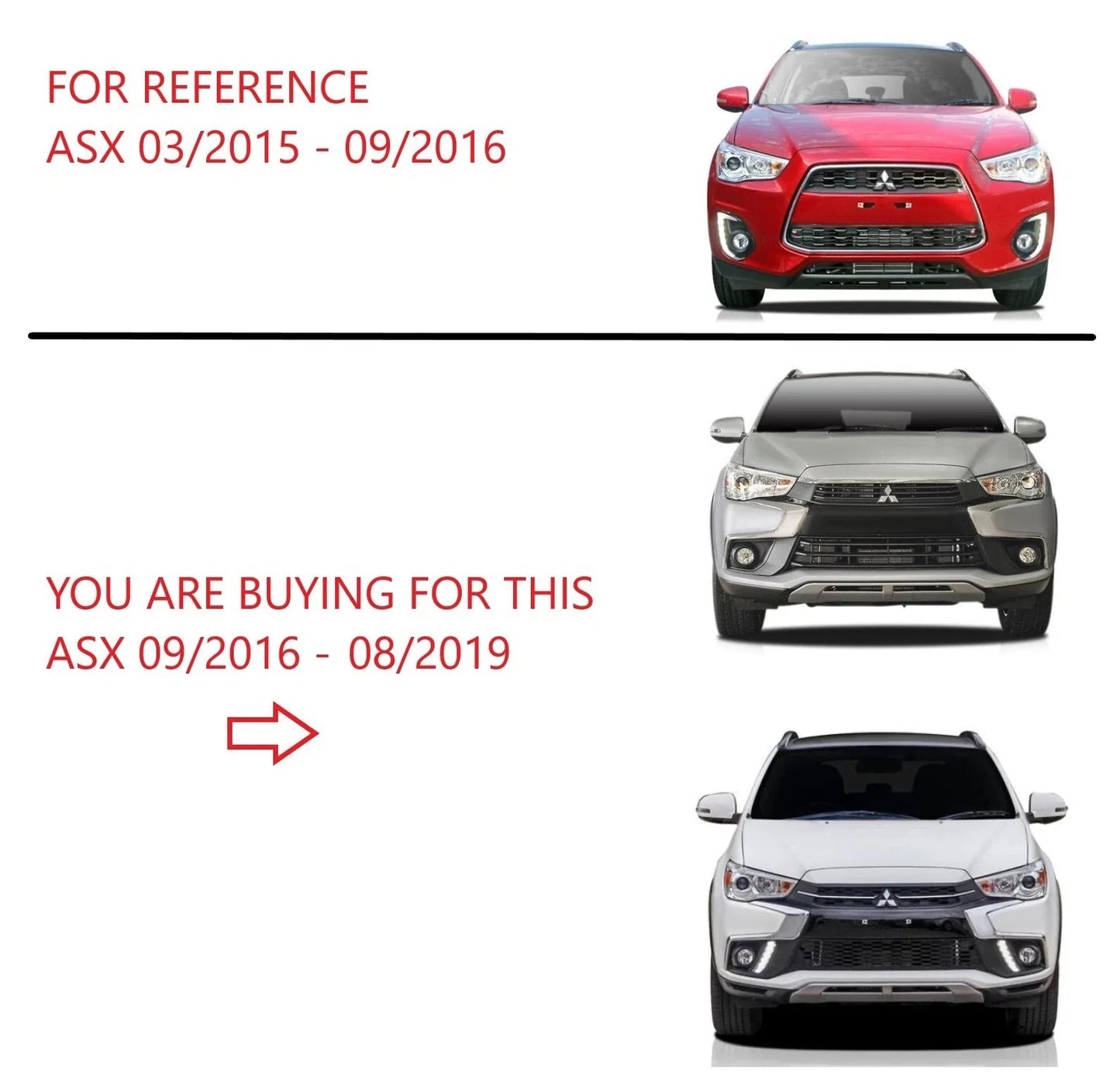 Chrome Upper Front Bar Mould Right Side for Mitsubishi ASX (2010–2016)