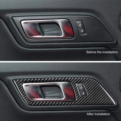 Carbon Fiber Interior Door Handle Trim Cover for Ford Mustang (2015-2022)