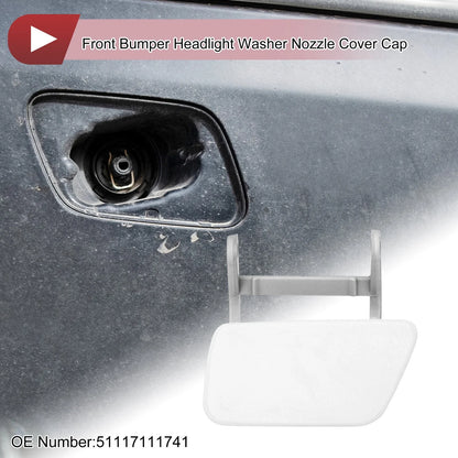 Bumper Headlight Washer Nozzle Cover Cap for BMW 525i White (2004-2005)