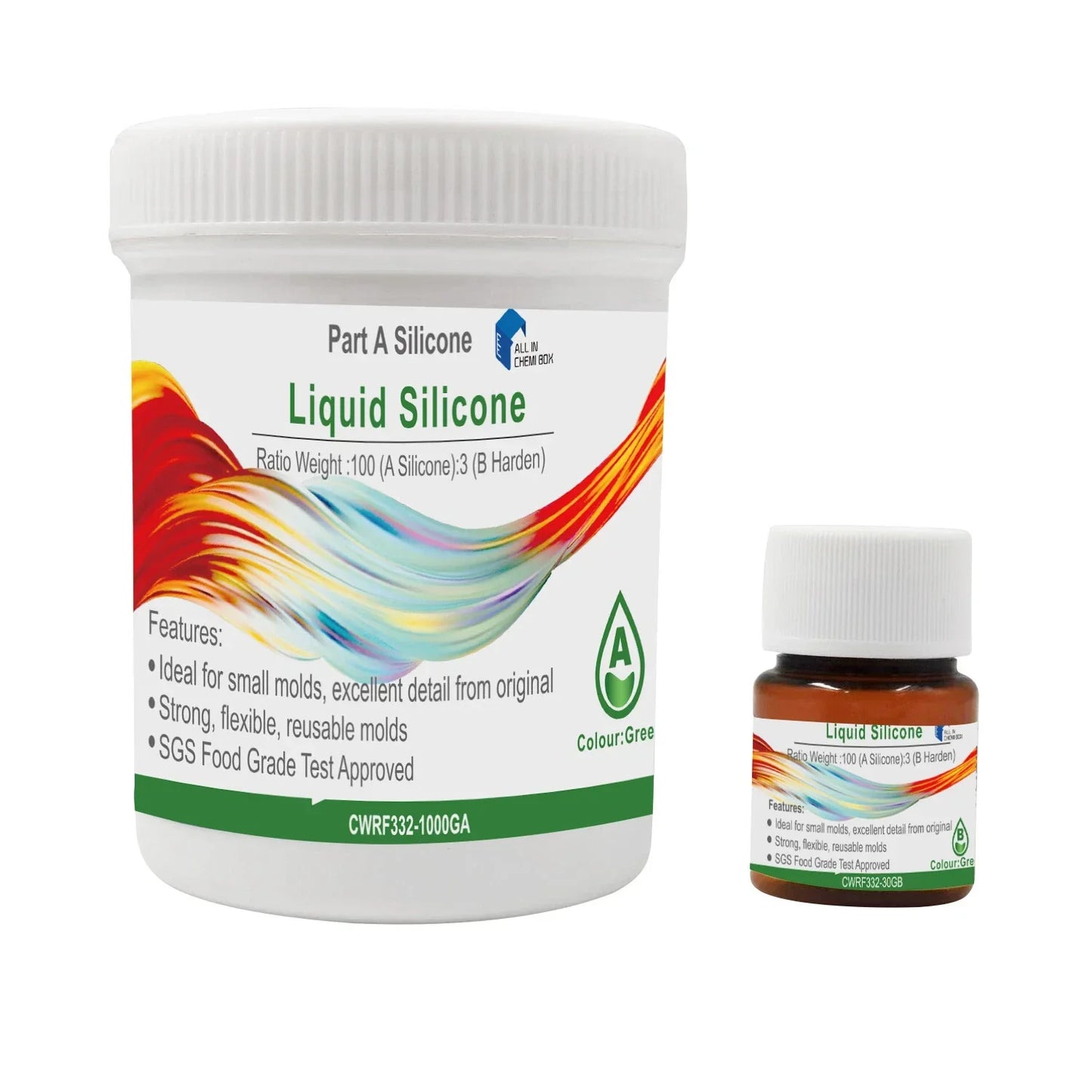 Liquid Silicone Rubber Mould Making Kit 1Kg 2Kg 5Kg 10Kg Green