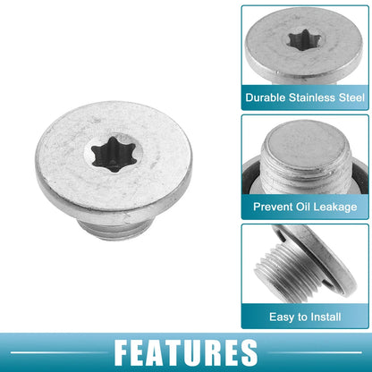 Engine Oil Drain Plug Bolt for Chevrolet Cruze (Set of 2)