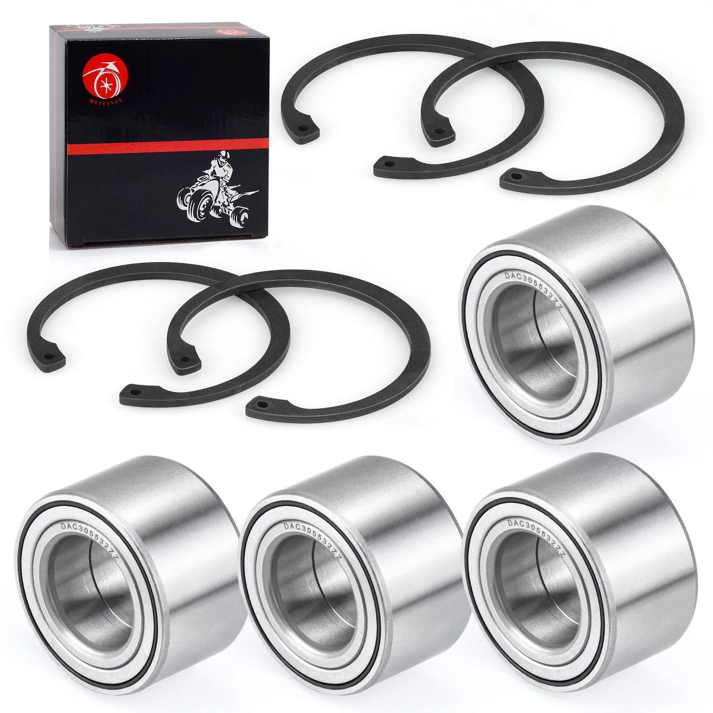 4x Front/Rear Wheel Bearing & Circlip for Arctic Cat