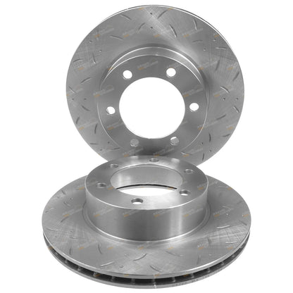 2 x Front Slotted Brake Rotors for Prado 90 95 Series (1996–2002)