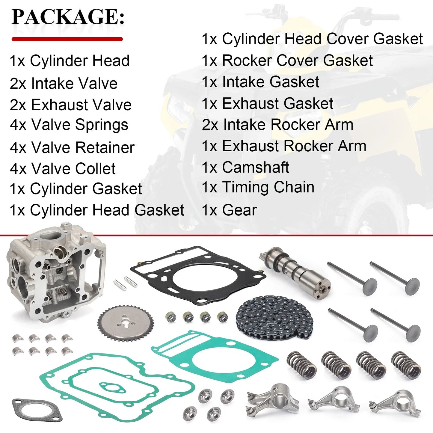 2 x Cylinder Head Assembly & Gasket for Polaris Sportsman (2005-2014)
