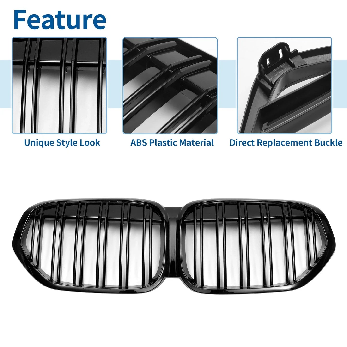 Front Upper Bumper Grille for BMW X1 F48 After 2016 Facelift
