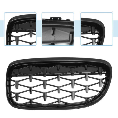 Front Hood Bumper Grille for BMW 335d 328i 335i xDrive E90 Black Pair