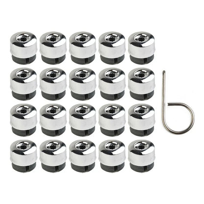20 x Silver Car Tire Screw Covers