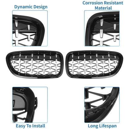Front Hood Bumper Grille for BMW 528i 535i 550i xDrive F10 Black
