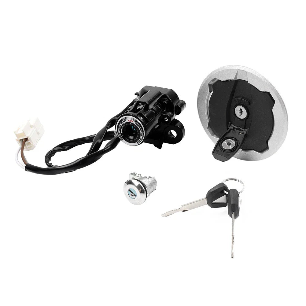Ignition Switch Lock Fuel Gas Cap Key Set for Kawasaki Ninja 400 (2018-2023)