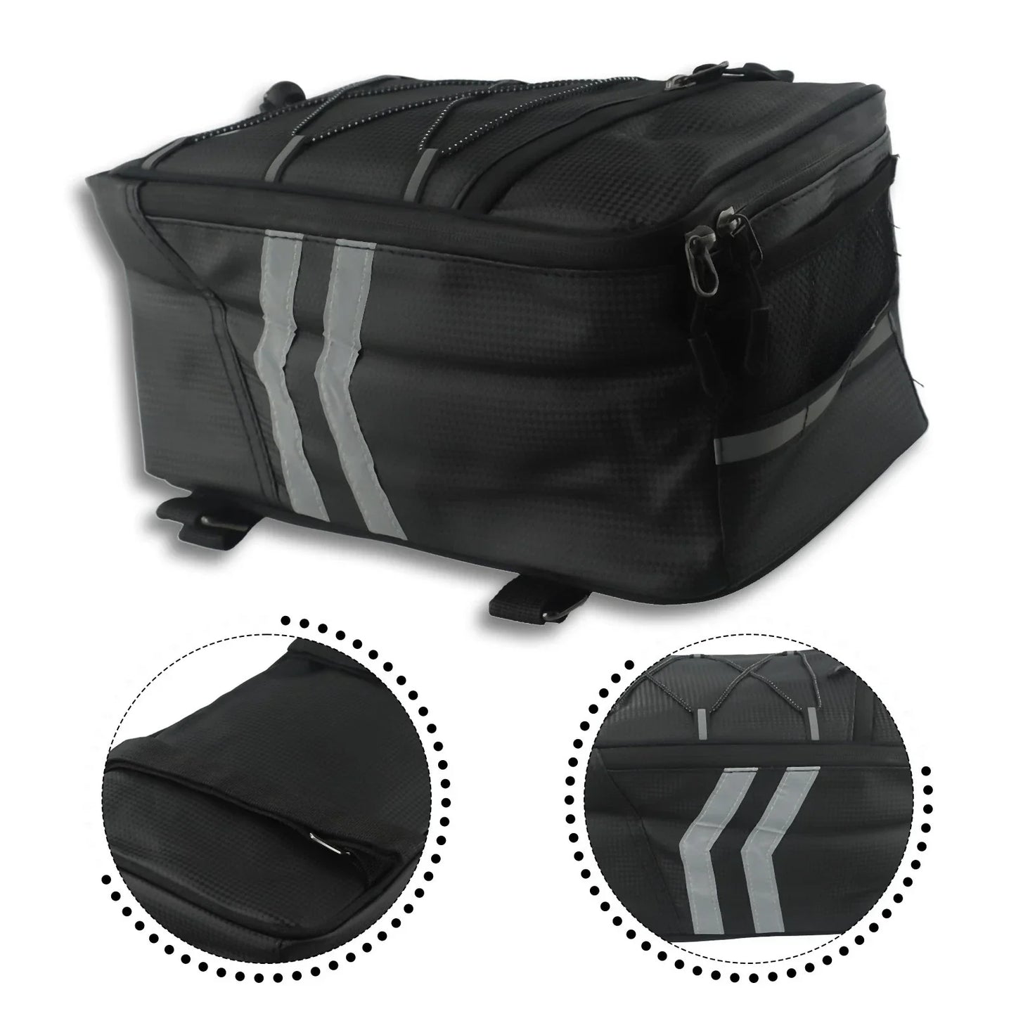 8L PU Material Rear Rack Trunk Bag for Bike Cycles