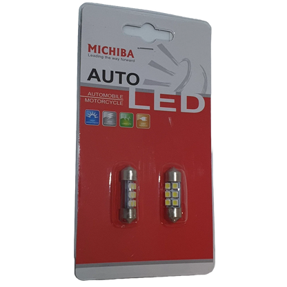 2pc LED Festoon License Light 12V 0.5W CANBUS 14000K for Car (2000–2024)