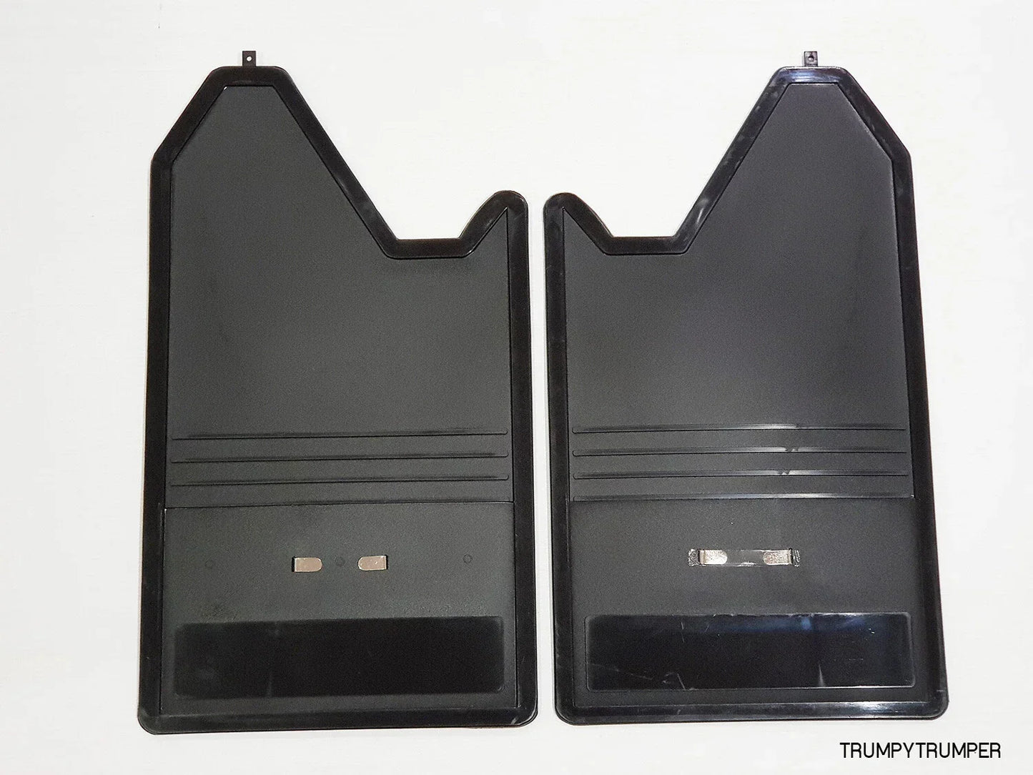 Amber Reflector Mud Flaps Splash Guards for Universal Car Truck - Black Plastic