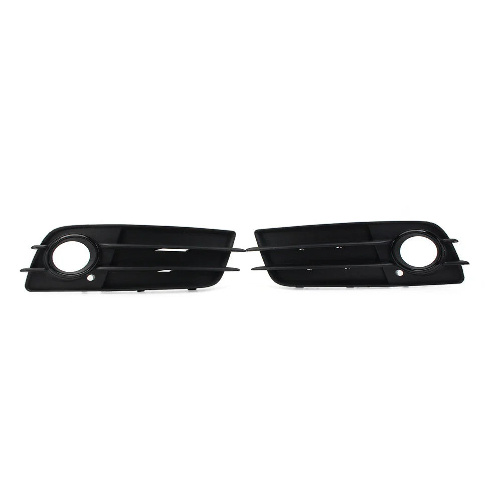 Black Front Bumper Fog Light Grille Covers for Audi A4 B8 S4 (2008-2012)