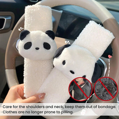 Seat Belt Cover Pads Plush Soft Panda Pattern for Car