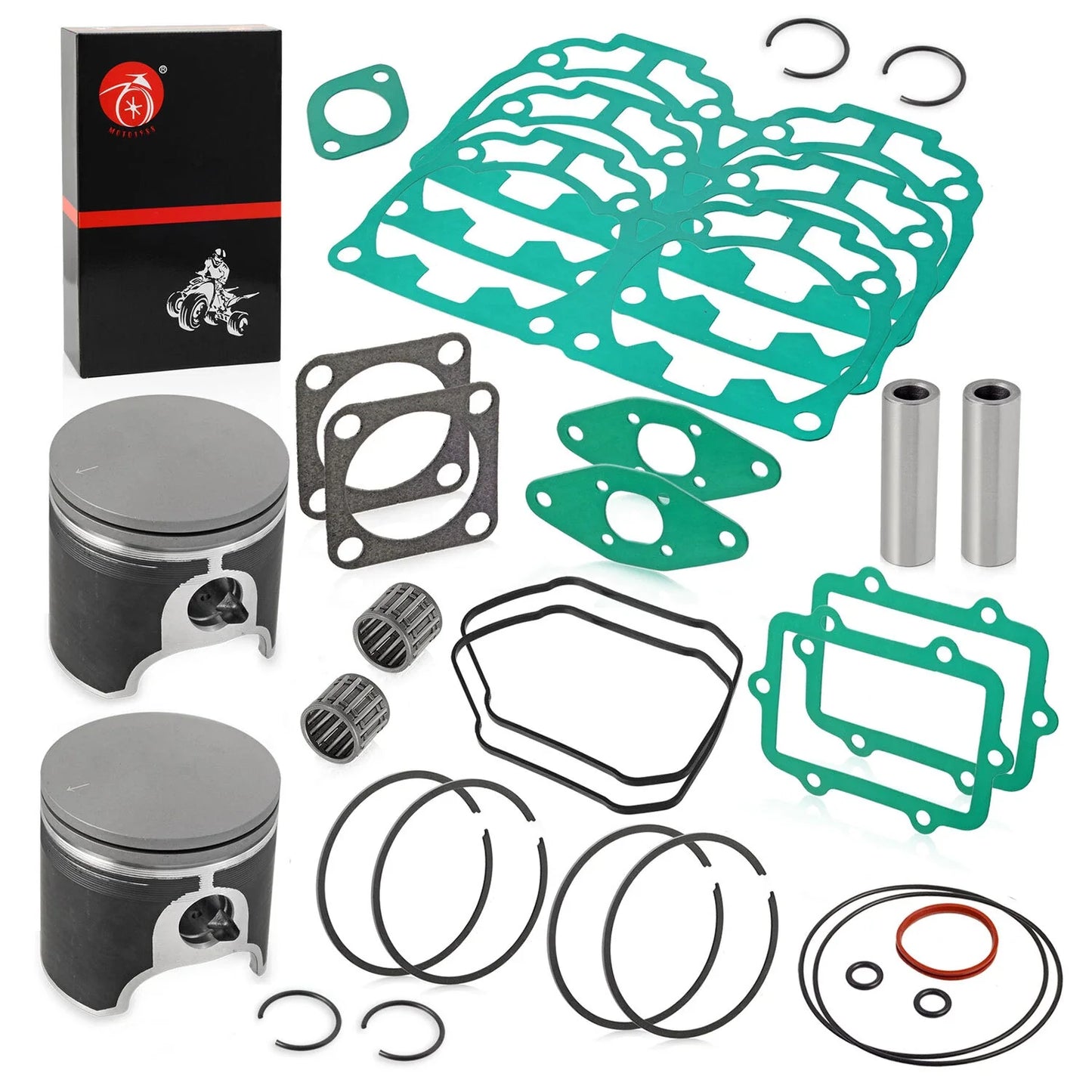 Pistons 82mm STD DUAL Ring Bearing Gasket for Ski-Doo GTX (2005–2007)