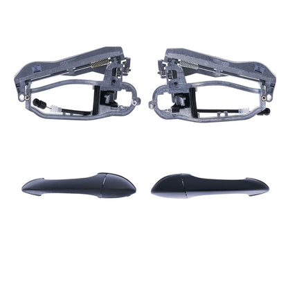 4pcs Rear LH+RH Primed Black Door Handle and Carrier for BMW X5 (2000–2007)