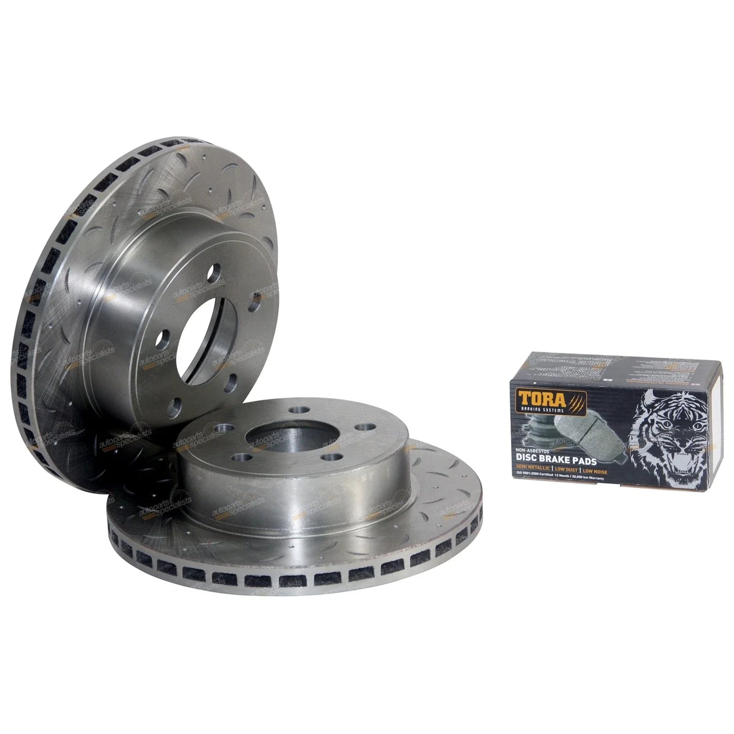 Front Disc Pads & Rotors Drilled Slotted for Falcon AU (1998-2000)