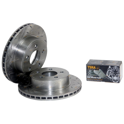 Front Disc Pads & Rotors Drilled Slotted for Falcon AU (1998-2000)