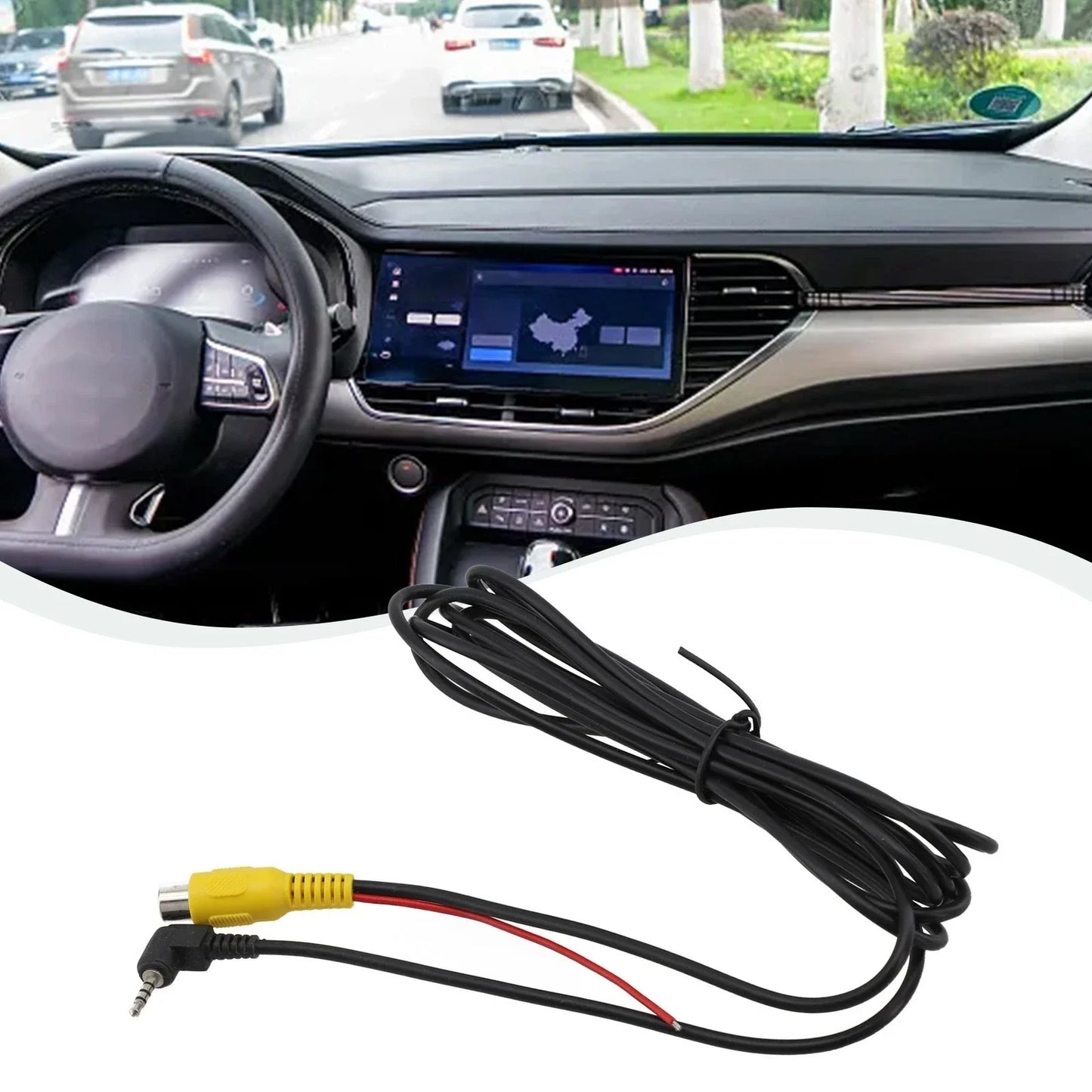 AV Converter Cable for Car Rear View Camera Wear-Resistant Non-Deformation